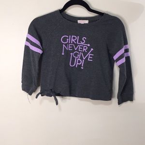 Inspired Hearts Girls Gray & Purple Sweatshirt Top w/bow S 7-8